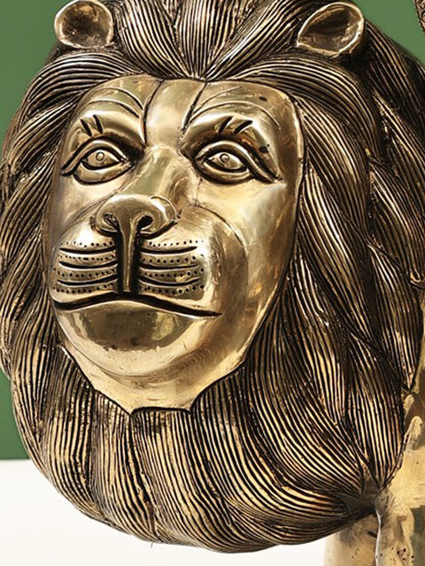 24" Ashtabhujadharini Durga Brass Statue | Simhavahini Idol in Brass