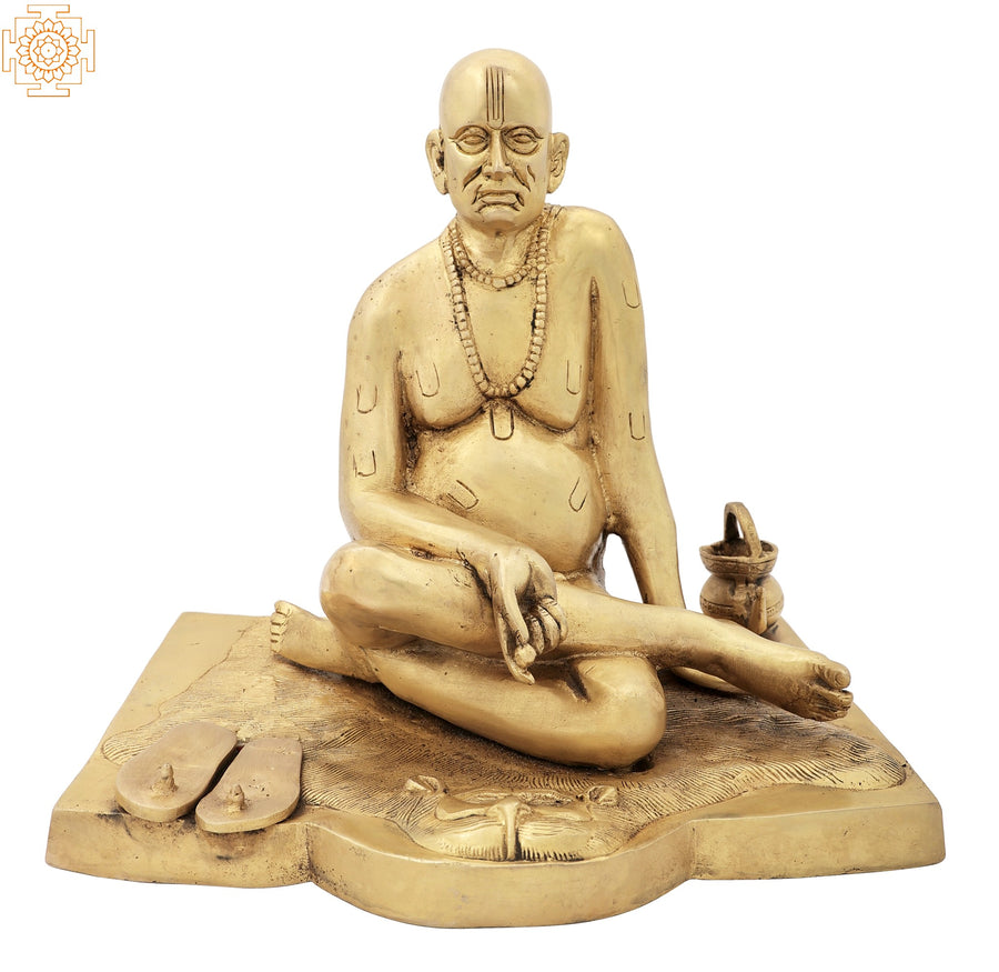 12" Shri Swami Samarth Brass Statue Handmade