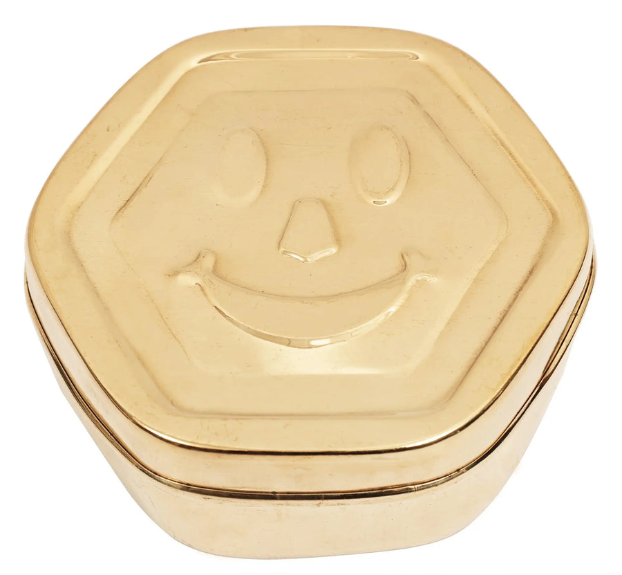 4" Smiley Face Brass Box Handmade Home Decor