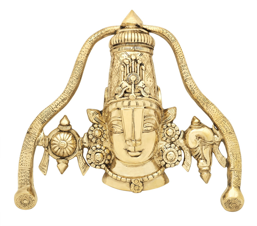 10" Srinivasa Perumal Brass Wall Hanging Handmade