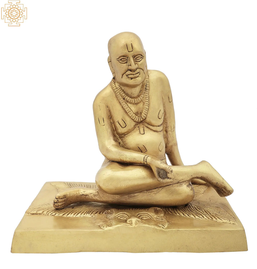 7" Shri Swami Samarth Handmade Brass Statue