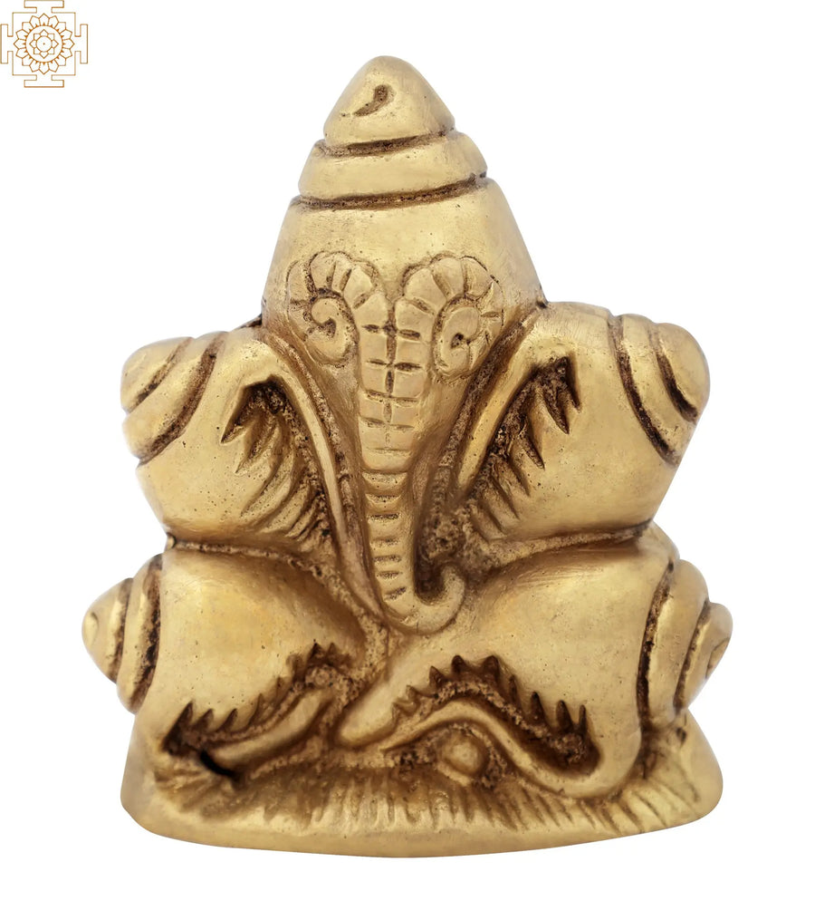 3" Handmade Lord Ganesha Brass Statue for Table Decor