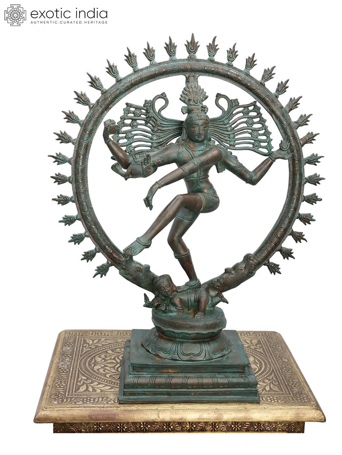 22" Handmade Brass Nataraja Statue Lord Shiva Cosmic Dance Mudra