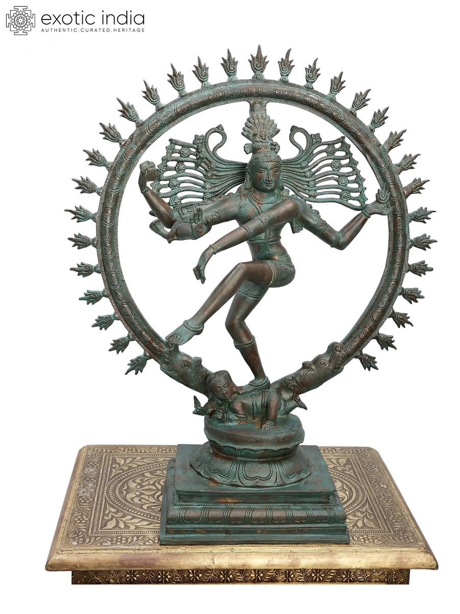 22" Handmade Brass Nataraja Statue Lord Shiva Cosmic Dance Mudra