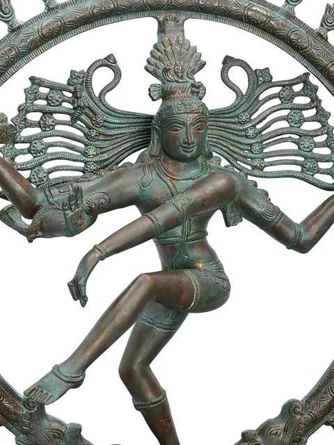 22" Lord Shiva as Nataraja in Cosmic Dance Mudra in Brass | Handmade | Made In India