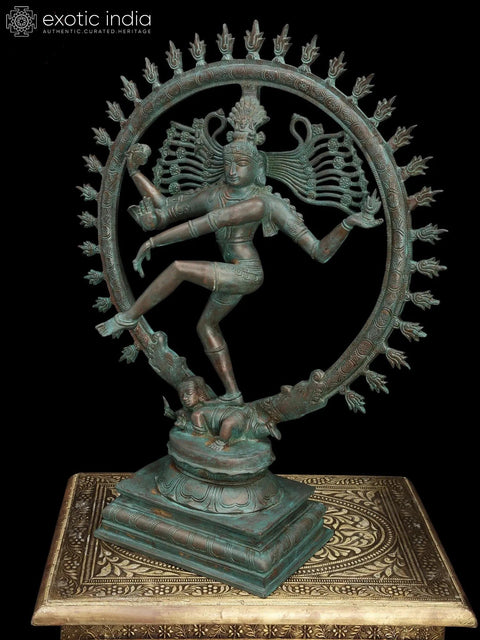 22" Lord Shiva as Nataraja in Cosmic Dance Mudra in Brass | Handmade | Made In India