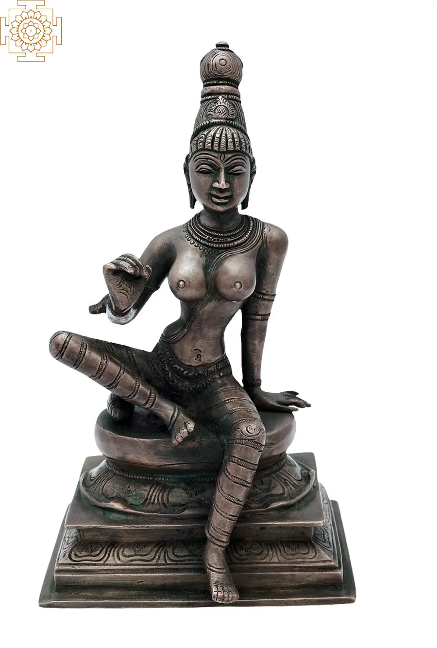 9" Devi Uma Parvati Handmade Brass Statue for Hindu Pooja