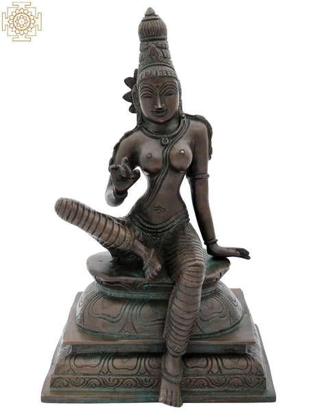 9" The Incomparable Devi Uma (Devi Parvati) | Handmade Brass Statue | Made in India
