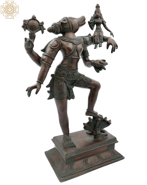 17" Varaha Avatara of Vishnu with Bhudevi in Brass | Handmade | Made In India