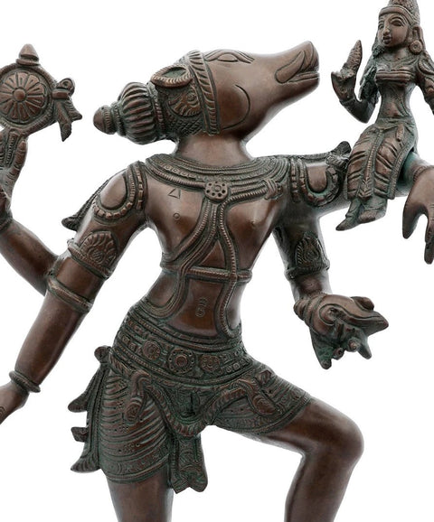 17" Varaha Avatara of Vishnu with Bhudevi in Brass | Handmade | Made In India