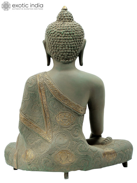 Bhoomisparsha Buddha Clad In A Densely Engraved Robe