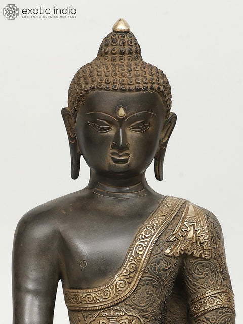 21" Brass Lord Buddha in Bhumisparsha Mudra | Handmade | Made In India