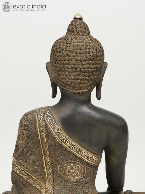 21" Brass Lord Buddha in Bhumisparsha Mudra | Handmade | Made In India