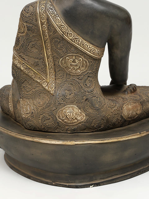 21" Brass Lord Buddha in Bhumisparsha Mudra | Handmade | Made In India