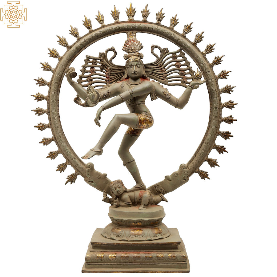 22" Nataraja Brass Statue Handmade Triumph of Dharma