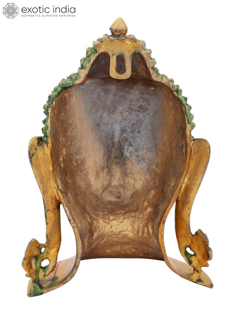 11" Lord Buddha Wall Hanging Mask In Brass | Handmade | Made In India