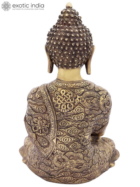 14" Bhumisparsha Buddha in Brass | Handmade | Made In India
