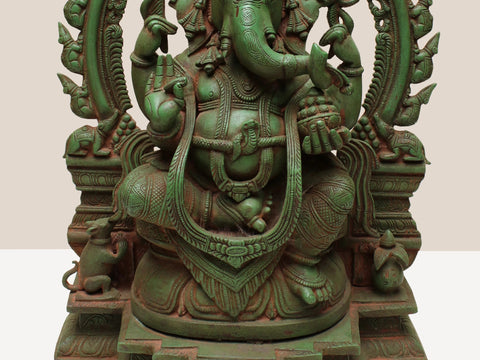 Sitting Lord Ganesha Ji With Temple Arch