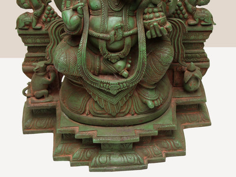 Sitting Lord Ganesha Ji With Temple Arch
