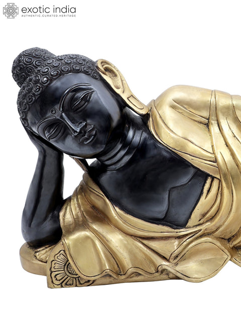 Mahaparinirvana Relaxing Buddha Brass Statue | Buddhist Decor