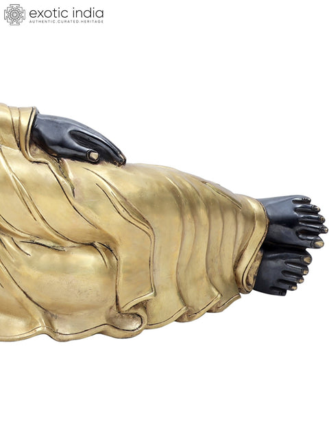 Mahaparinirvana Relaxing Buddha Brass Statue | Buddhist Decor