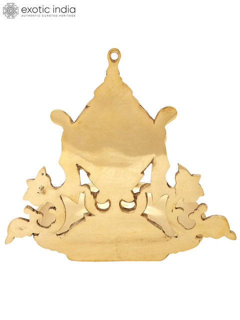 9" Superfine Chakra Wick Lamp (Vaishnava Symbol) in Brass | Handmade | Made in India