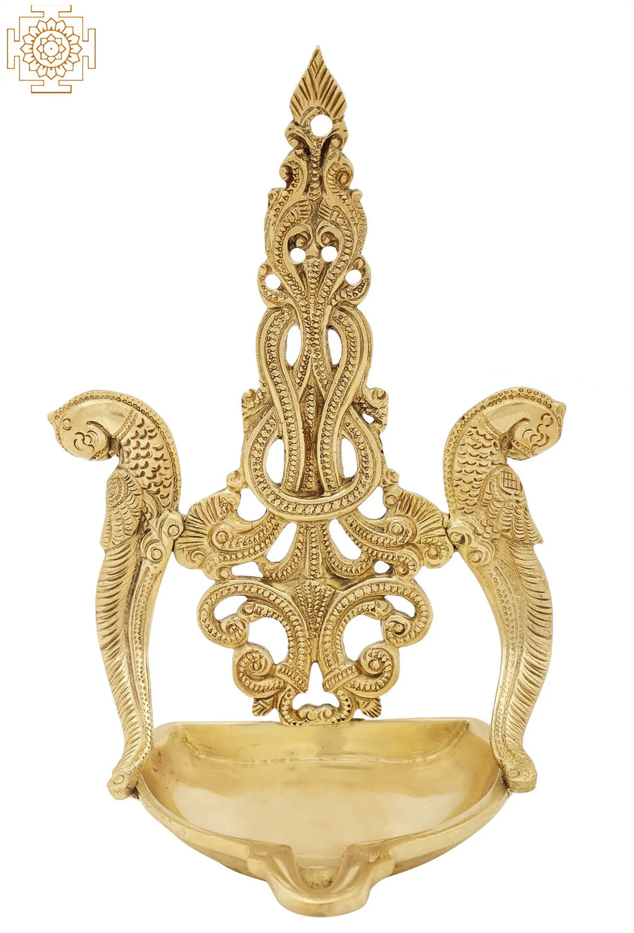 8" Brass Parrot Couple Wick Lamp Handmade