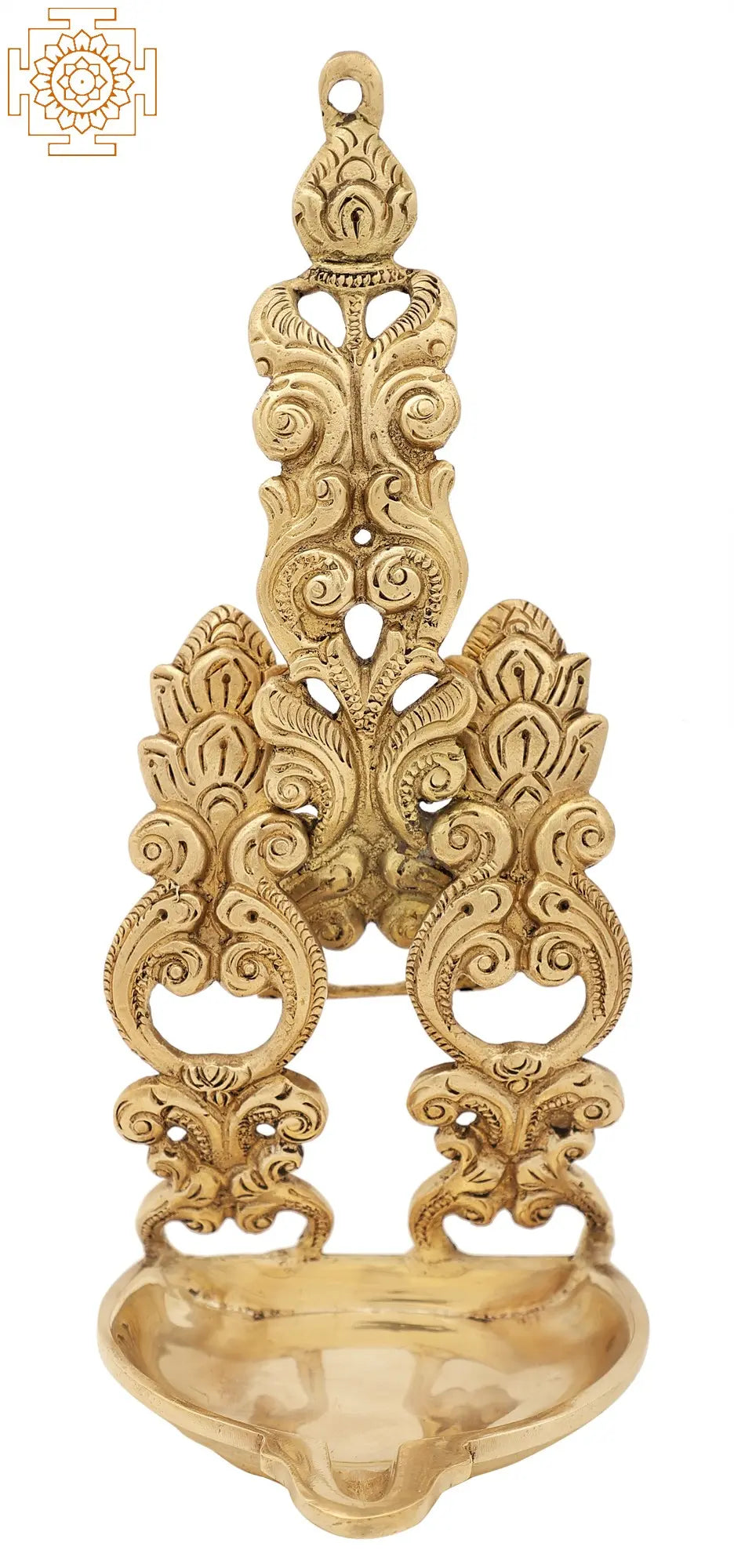 9" Superfine Wall Mounted Wick Lamp in Brass | Handmade | Made in India