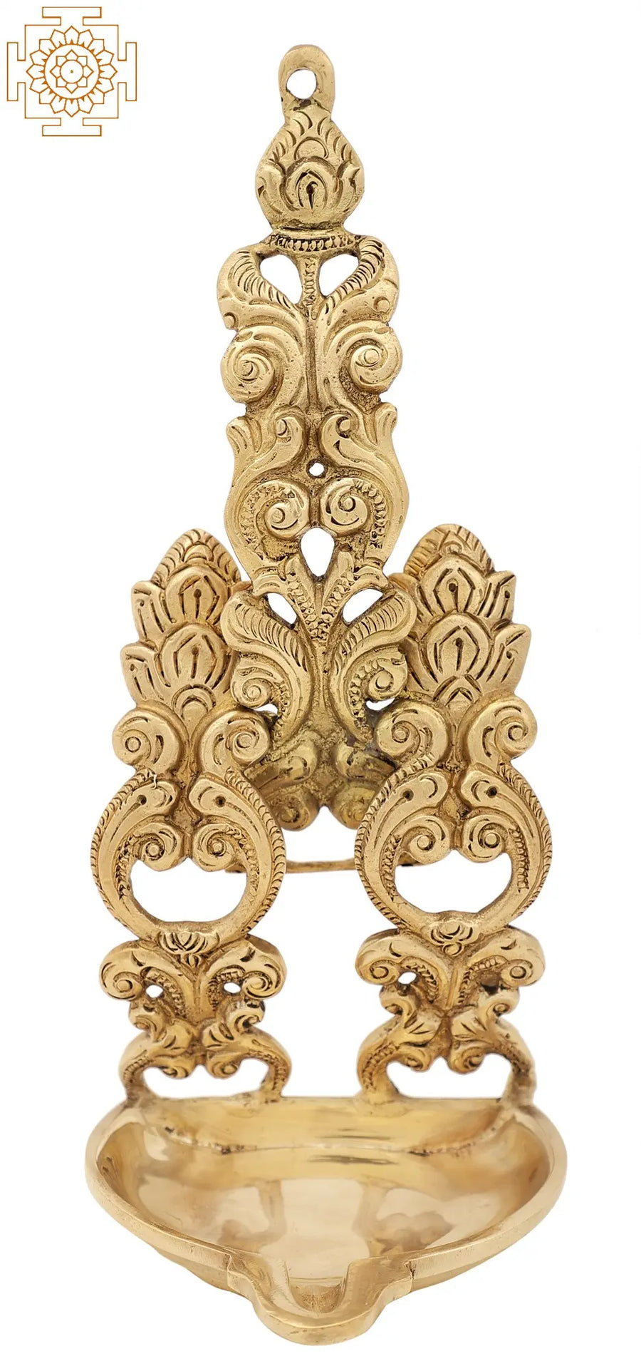 9" Handmade Brass Wall Mounted Wick Lamp