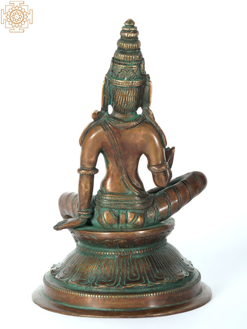 9" Seated Shiva Parvati Handmade Brass Statue | Made In India
