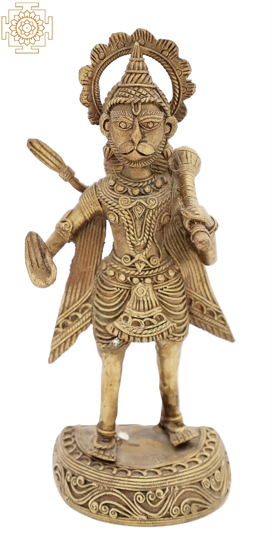 7" Sankat Mochan Hanuman Brass Statue Handmade