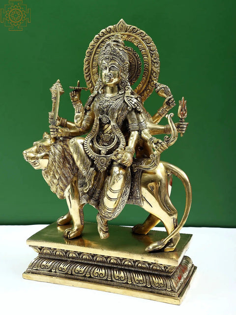 17" Brass  Devi Durga Statue (Sherawali Maa)