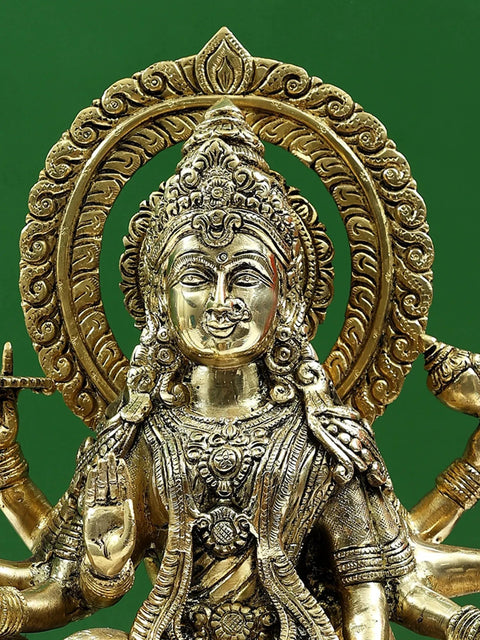 17" Brass  Devi Durga Statue (Sherawali Maa)