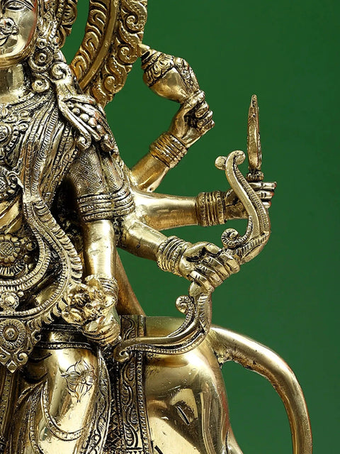 17" Brass  Devi Durga Statue (Sherawali Maa)