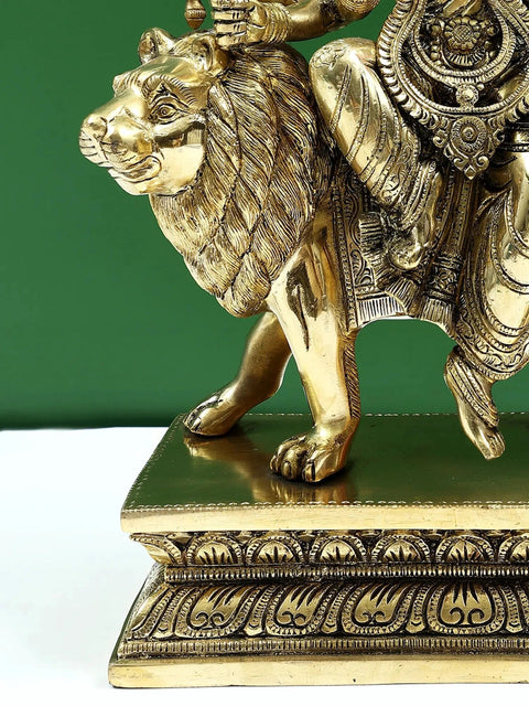 17" Brass  Devi Durga Statue (Sherawali Maa)