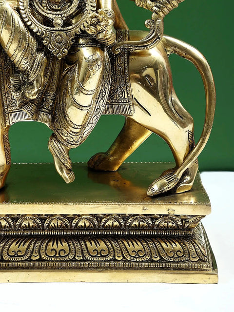 17" Brass  Devi Durga Statue (Sherawali Maa)