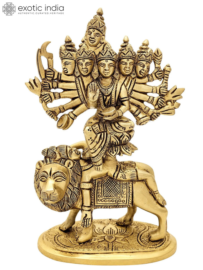 8" Kamakhya Devi Brass Statue | Rare Goddesses of India