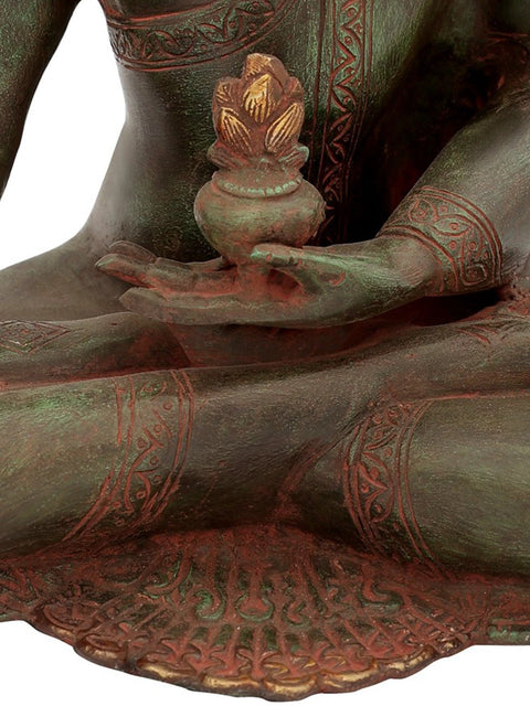 12" Tibetan Buddhist Healing Buddha | Medicine Buddha | Brass Statue | Handmade | Made In India