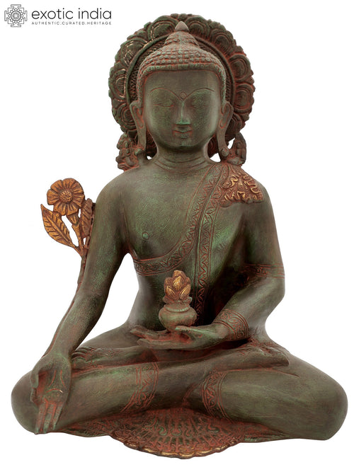 12" Tibetan Medicine Buddha Healing Brass Statue Handmade