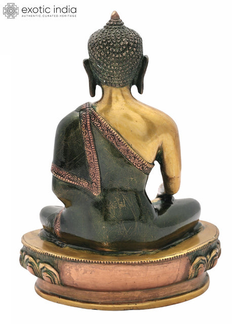 10.5" Buddha Brass Statue | Lord Buddha in Mara Vijay Mudra Brass Statue | Medicine Buddha | Handmade | Made In India