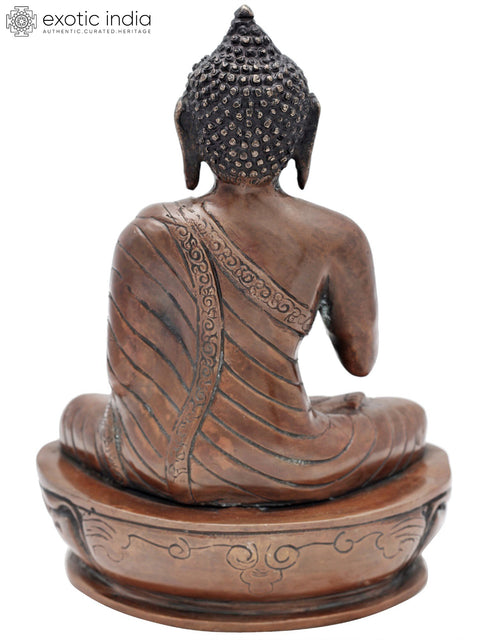 9.5" Tibetan Buddhist Healing Buddha | Medicine Buddha | Brass Statue | Handmade | Made In India