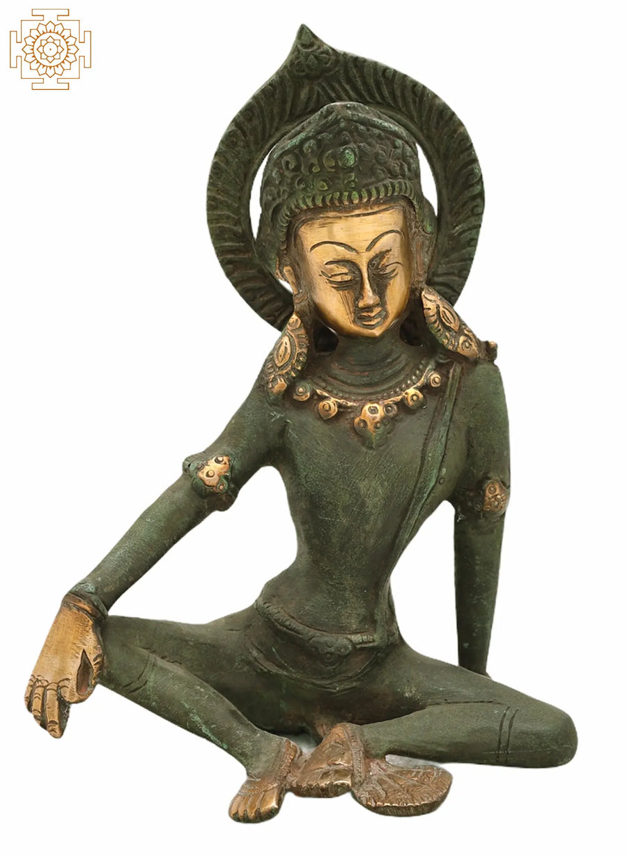 7" Handmade Brass Lord Indra Statue for Home Decor