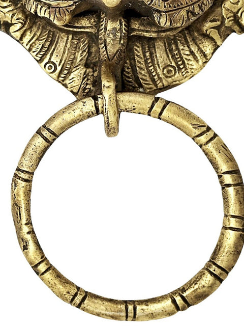 9.5" Panchanaga Kirtimukha With Seated Ganesha On Top | Handmade | Brass Kirtimukha Statue | Made In India