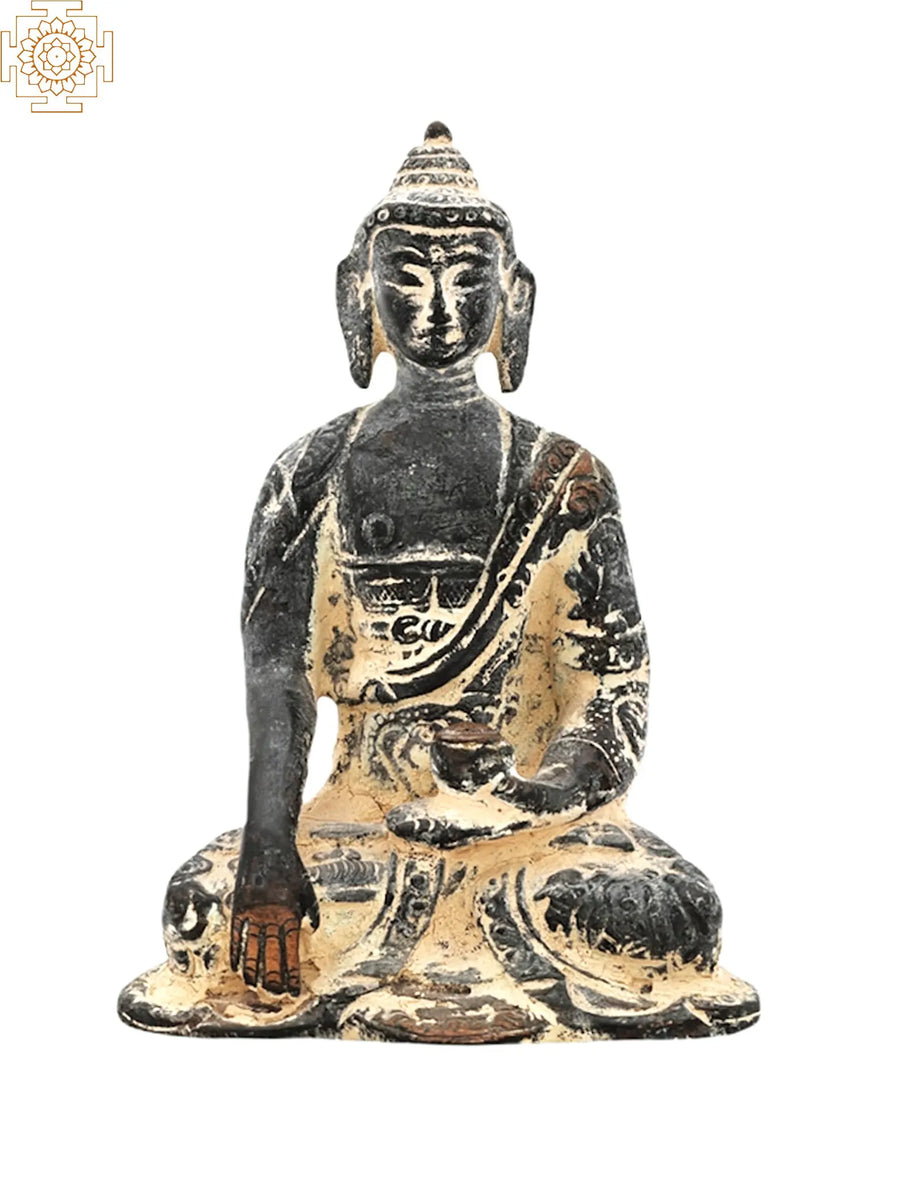 4.0" Shakyamuni Buddha Tibetan Brass Statue for Home Decor