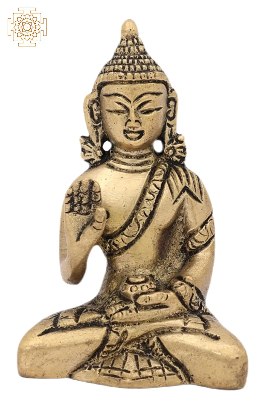 3" Lord Buddha Brass Idol for Pooja and Home Decor