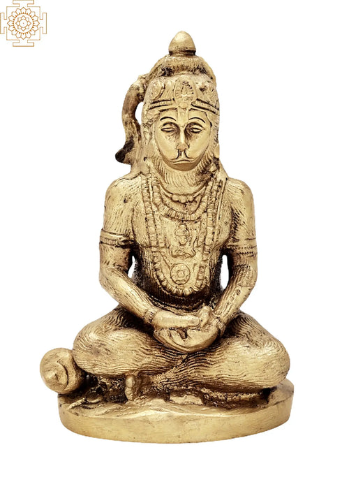 5" Lord Hanuman Handmade Brass Statue for Home Decor