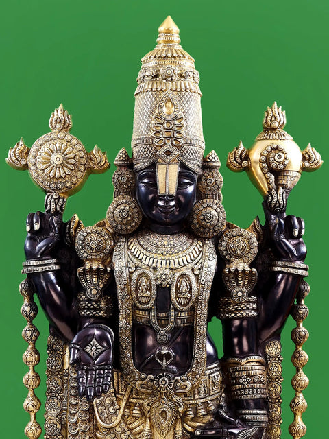 47" Large Superfine Lord Venkateshvara as Balaji at Tirupati | Brass Statue | Handmade | Made In India