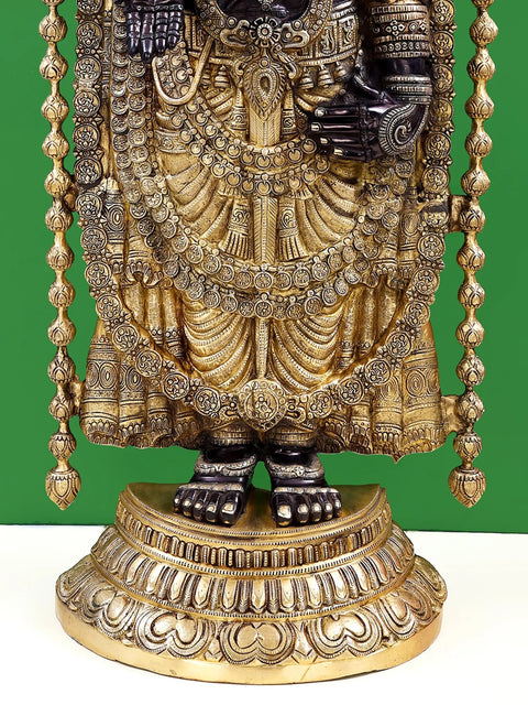 47" Large Superfine Lord Venkateshvara as Balaji at Tirupati | Brass Statue | Handmade | Made In India