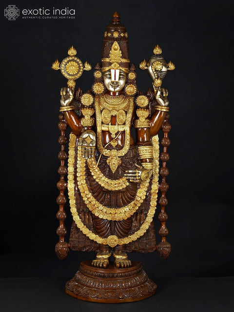 47" Large Superfine Lord Venkateshvara as Balaji at Tirupati | Handmade Brass Statue