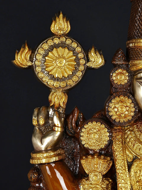 47" Large Superfine Lord Venkateshvara as Balaji at Tirupati | Handmade Brass Statue